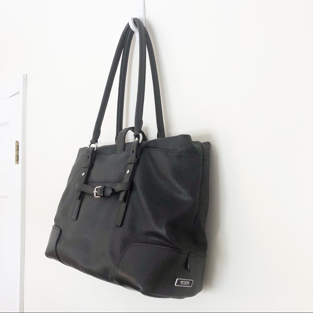 Tumi Black Leather Mcmlxxv Bailey Tote Gem